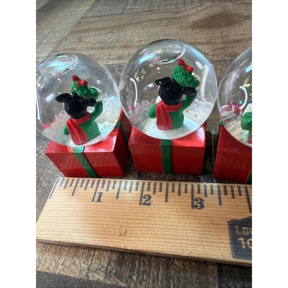Disney JCPenney Mickey Mouse Christmas Holiday Mini Snow Globes Vintage Lot Of 3